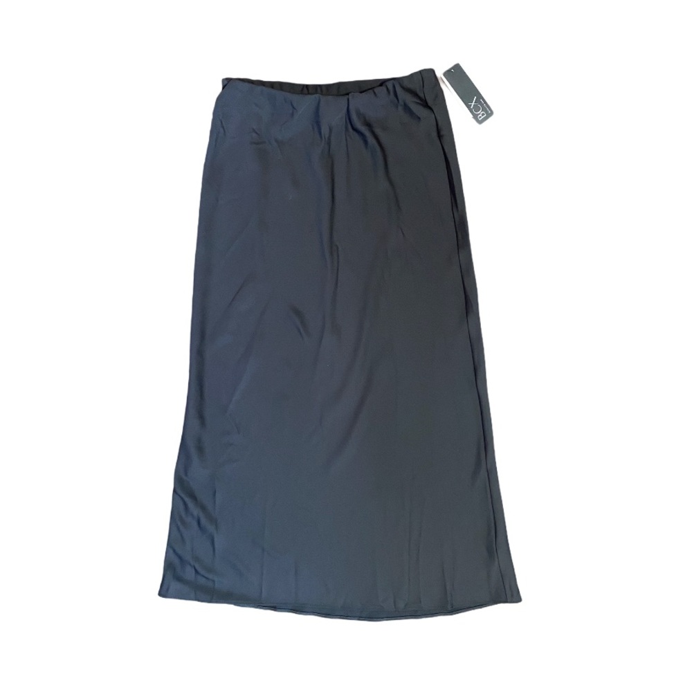 BCX black silky maxi skirt